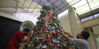 Christmas tree during pandemic in Indonesia