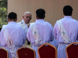 Pope with deacons