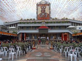 Frontliners gather at the Basilica Minore del Sto. Nino Pilgrim's Center during the sendoff Mass after the announcement of the cancellation of major physical activities during the Sinulog festival on Jan. 7. (Photo courtesy of the BMS Media Unit)