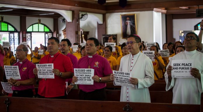 Church leaders from different Christian denominations gather in an ecumenical event calling for just and lasting peace in this photo taken in 2018. (File photo by Mark Saludes)