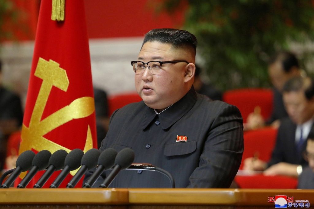 North Korean leader Kim Jong Un speaks during the 8th Congress of the Workers' Party in Pyongyang, North Korea, in this photo supplied by North Korea's Central News Agency (KCNA) on Jan. 13. (Photo by KCNA/via Reuters)