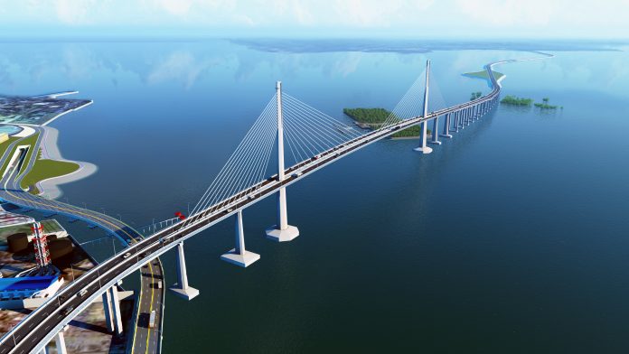 An artist's rendition of the Cebu-Cordova Link Expressway (Courtesy of CCLEX)