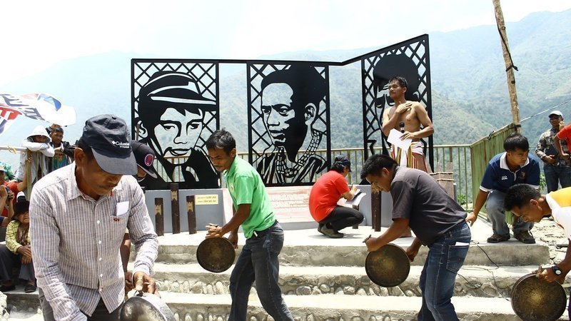 Indigenous peoples perform a dance ritual at the heroes’ marker in Kalinga province in this undated photo. (Photo supplied)