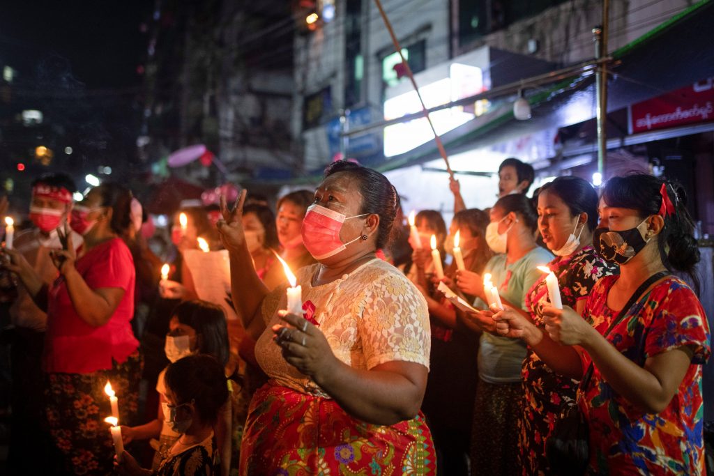 Protest against the military coup in Yangon